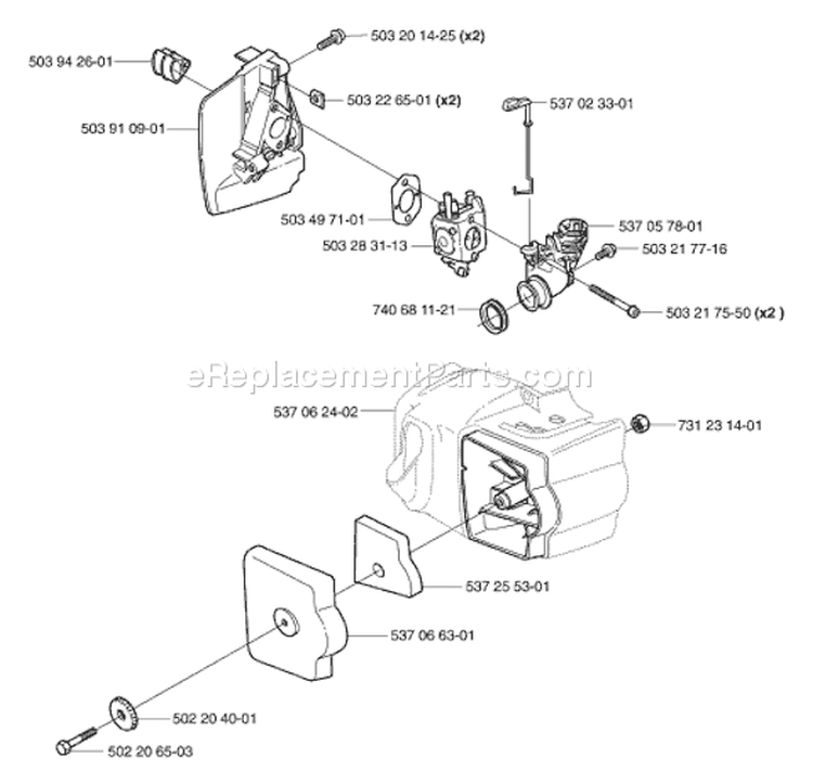 Page B Diagram and Parts List for 325 HS 99 X-Series 2003-01 Husqvarna Hedge Trimmer