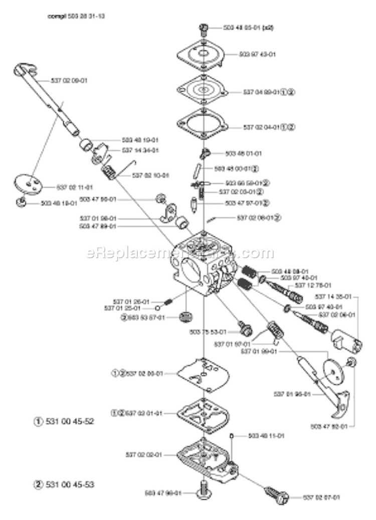 Page C Diagram and Parts List for 325 HS 99 X-Series 2003-01 Husqvarna Hedge Trimmer