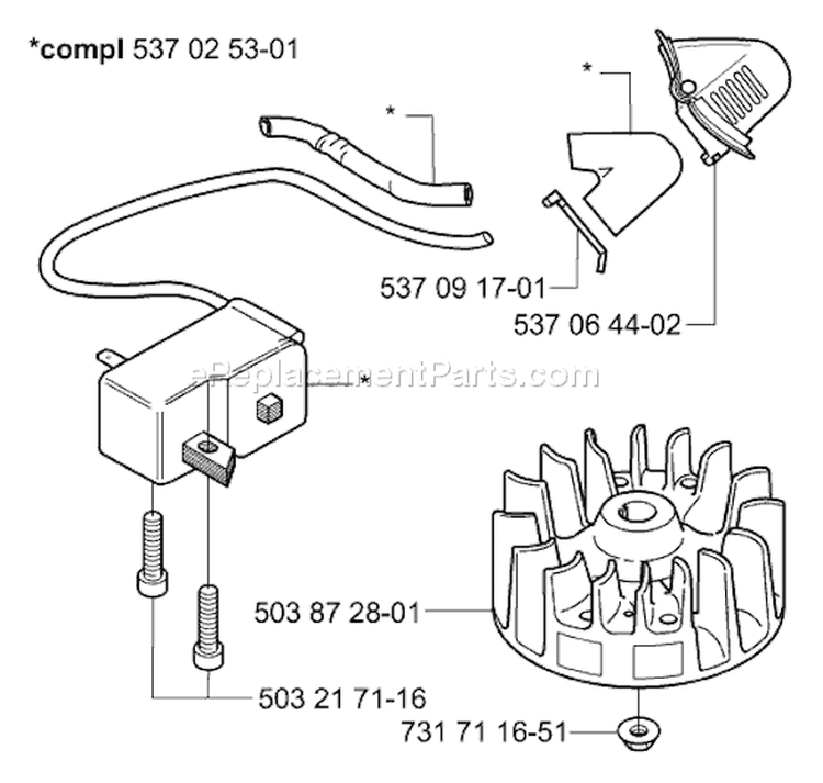 Page J Diagram and Parts List for 325 HS 75 X 2000-10 Husqvarna Hedge Trimmer