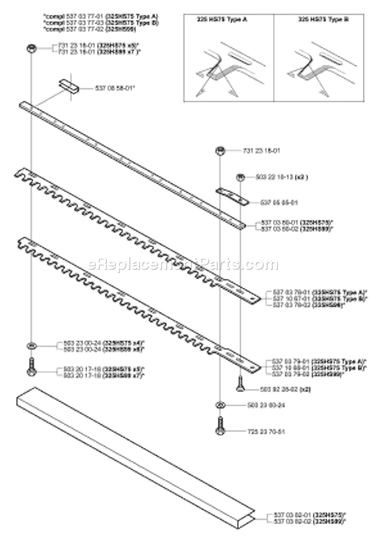 Page C Diagram and Parts List for 325 HS 75 X 2000-10 Husqvarna Hedge Trimmer