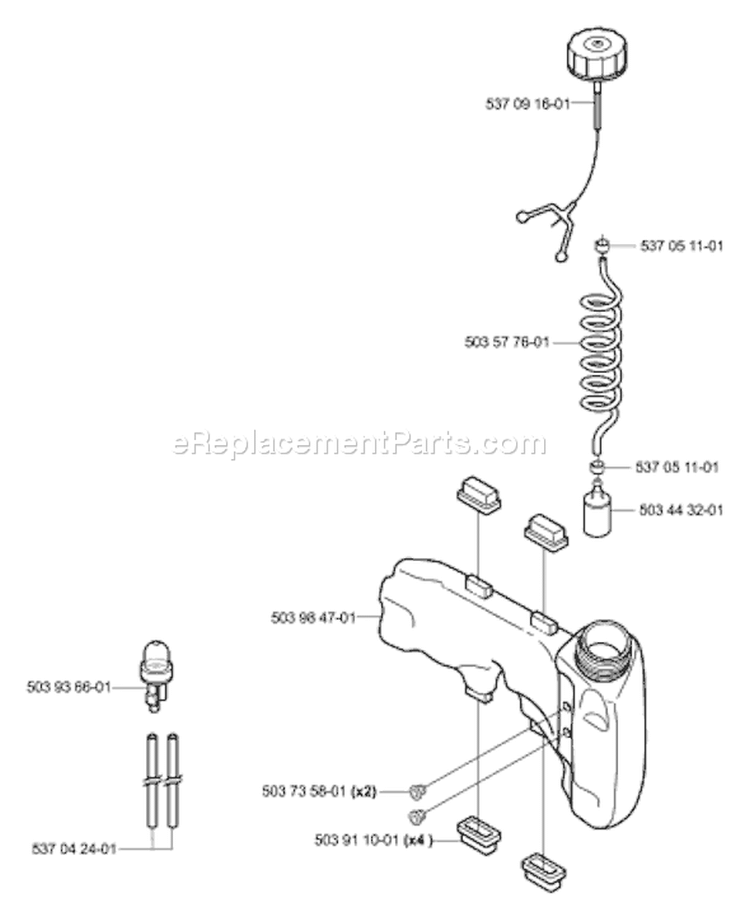 Page G Diagram and Parts List for 325 HS 75 X 2000-10 Husqvarna Hedge Trimmer