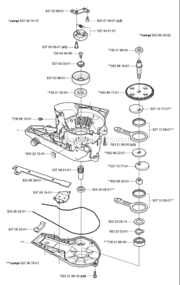 Page H Diagram and Parts List for 325 HS 75 X 2000-10 Husqvarna Hedge Trimmer