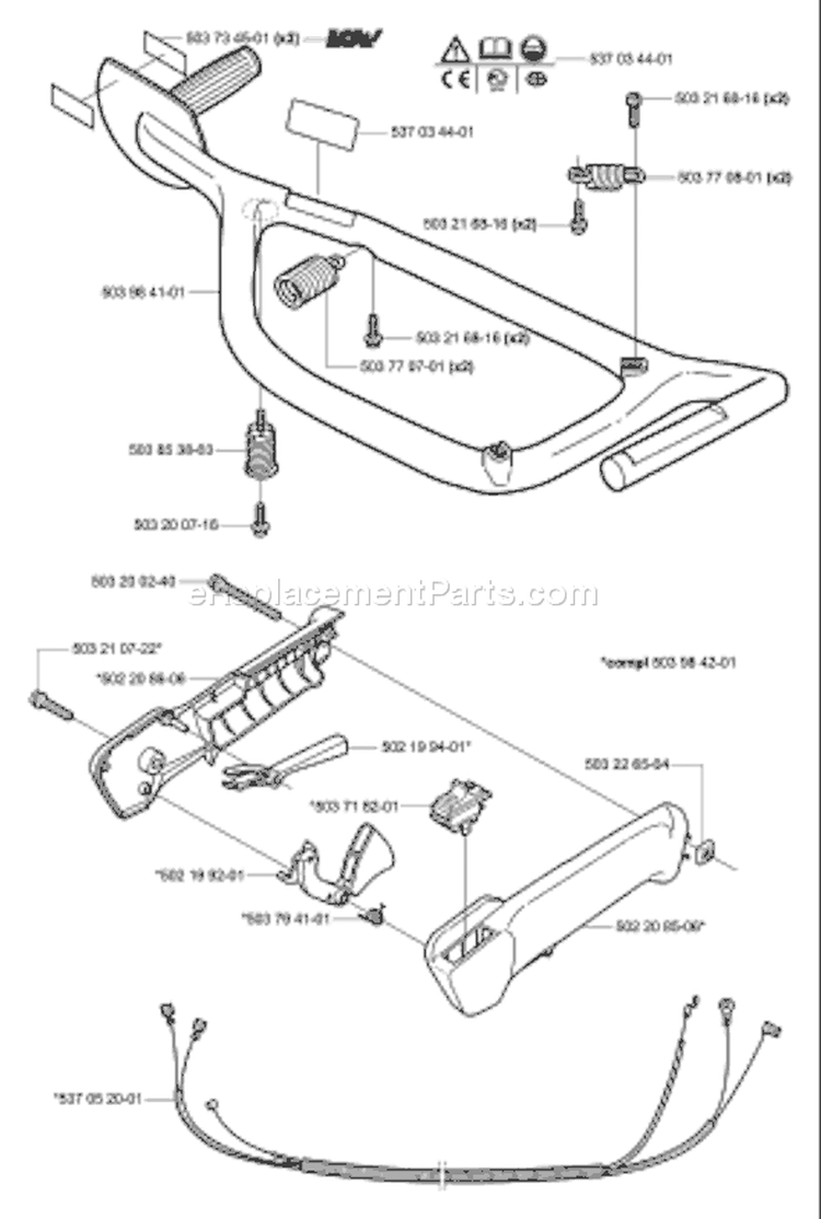 Page I Diagram and Parts List for 325 HS 75 X 2000-10 Husqvarna Hedge Trimmer