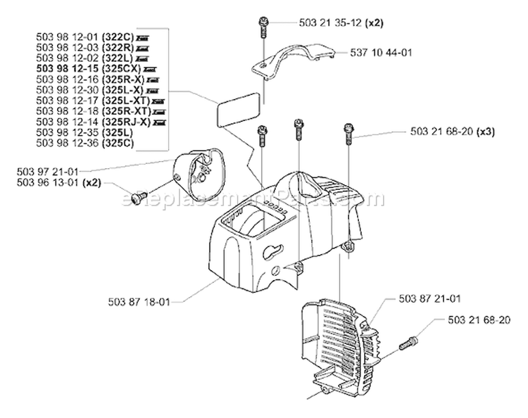 Page O Diagram and Parts List for 325LXT 325 LXT 2000-01 Husqvarna Trimmer