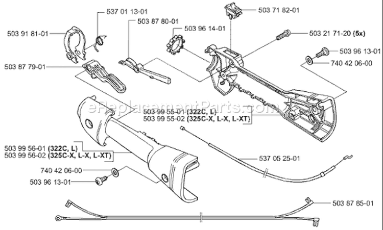 Page N Diagram and Parts List for 325LXT 325 LXT 2000-04 Husqvarna Trimmer
