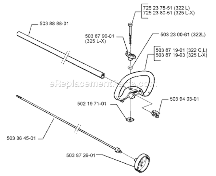 Page H Diagram and Parts List for 325LX 325 LX 106 25 68-62 -1999-03 Husqvarna Trimmer