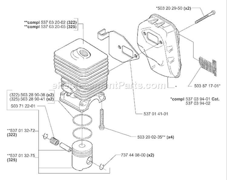 Page L Diagram and Parts List for 325LX 325 LX 2000-10 Husqvarna Trimmer