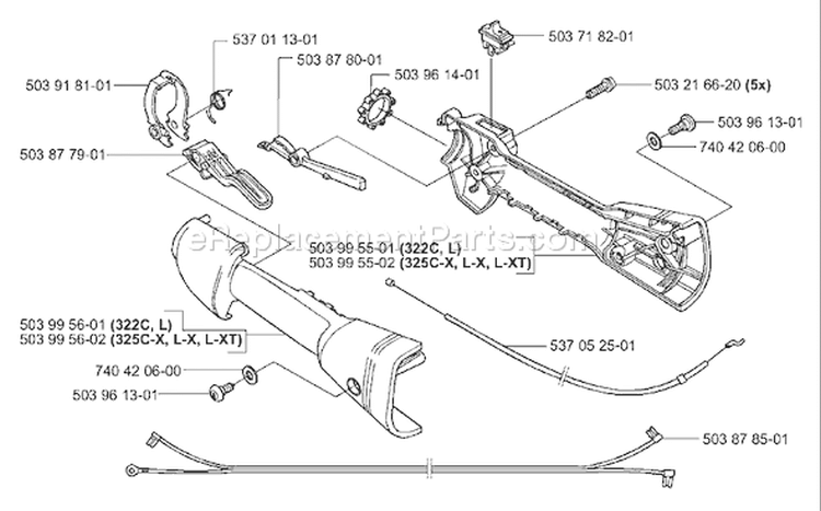 Page D Diagram and Parts List for 325LX 325 LX 2000-10 Husqvarna Trimmer