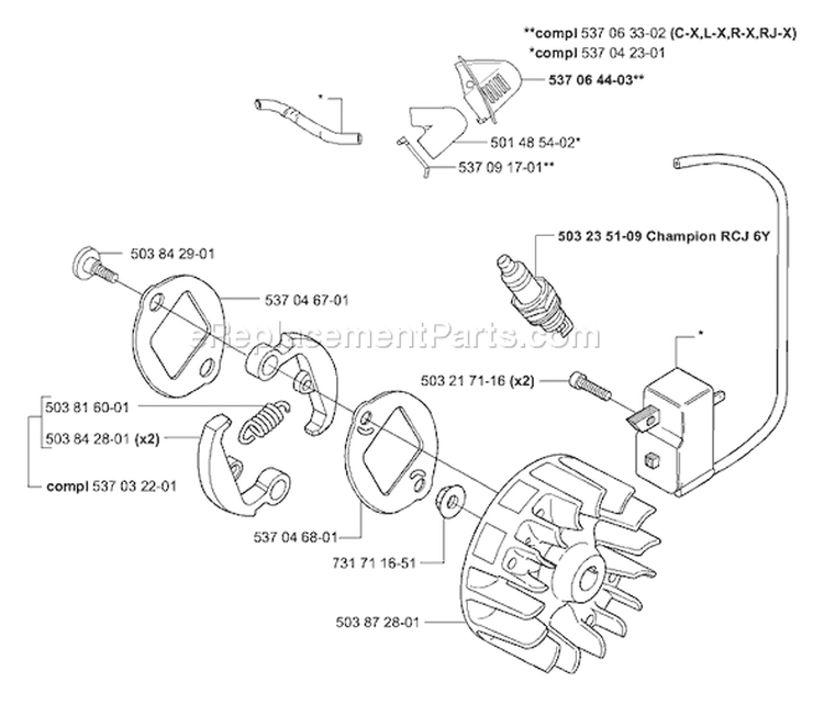 Page K Diagram and Parts List for 325LX 325 LX 2001-01 Husqvarna Trimmer
