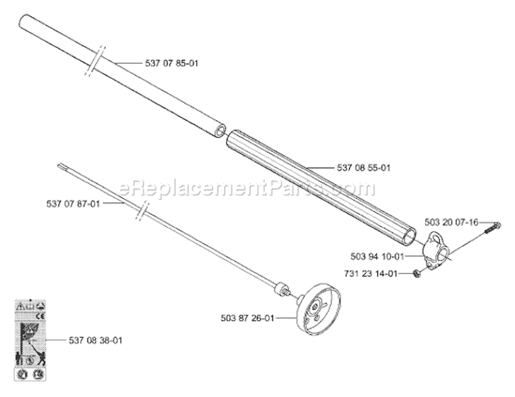 Page L Diagram and Parts List for 325 P4 X-Series 2001-02 Husqvarna Pole Saw