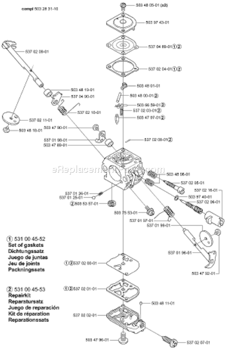 Page D Diagram and Parts List for 325 P4 X-Series 2001-02 Husqvarna Pole Saw