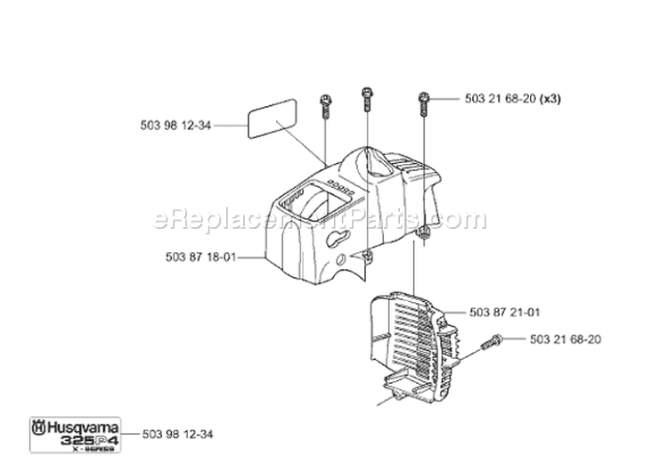 Page E Diagram and Parts List for 325 P4 X-Series 2001-02 Husqvarna Pole Saw