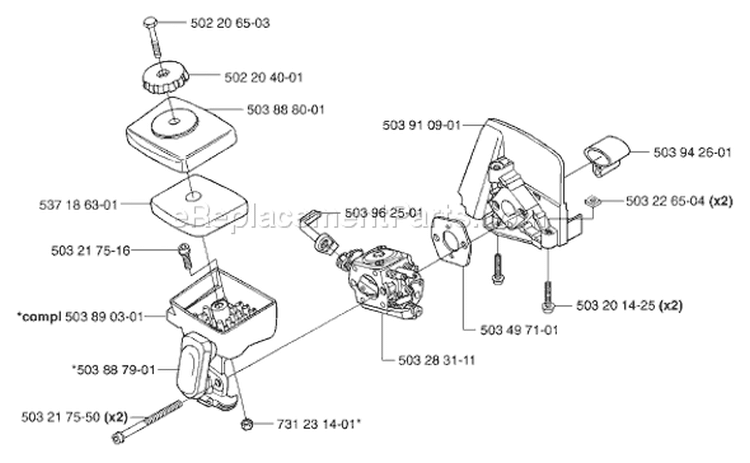 Page B Diagram and Parts List for 323P4 323 P4 2002-05 Husqvarna Pole Saw