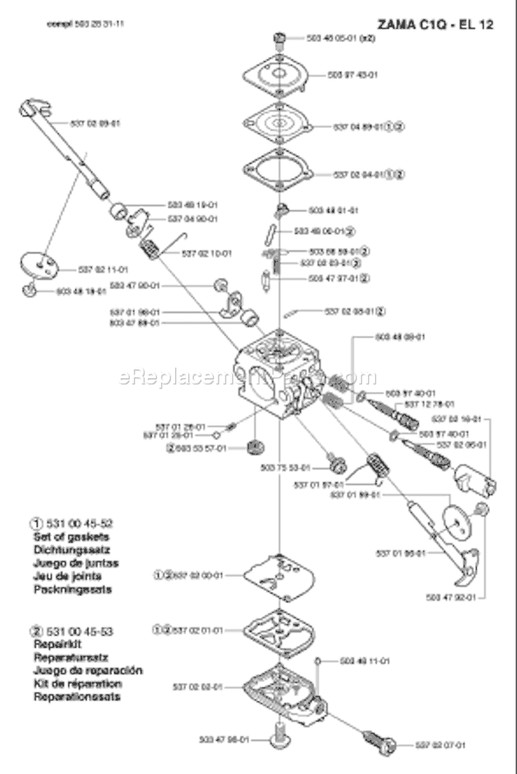 Page C Diagram and Parts List for 323P4 323 P4 2002-05 Husqvarna Pole Saw