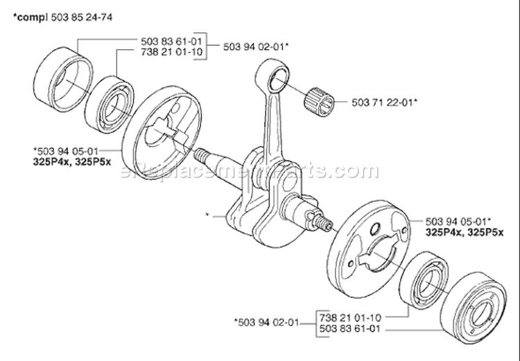 Page G Diagram and Parts List for 323P4 323 P4 2002-05 Husqvarna Pole Saw