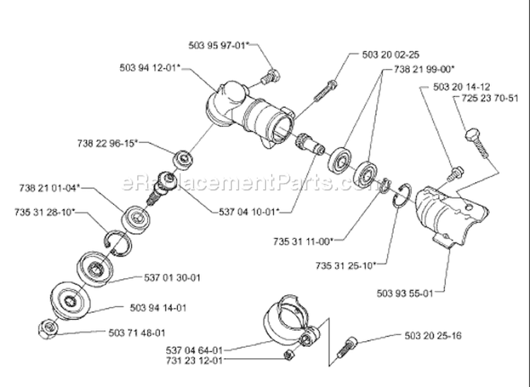 Page H Diagram and Parts List for 322L 322 L 2000-01 Husqvarna Trimmer