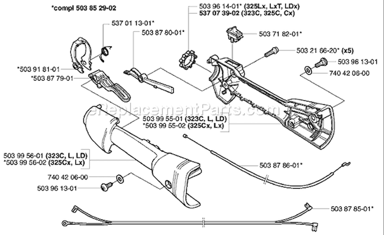 Page O Diagram and Parts List for 325RDX 325 RDX 2002-01 Husqvarna Trimmer