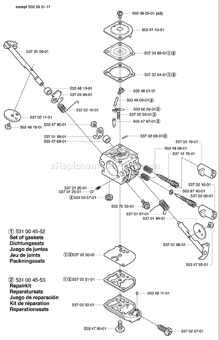 Page D Diagram and Parts List for 325RDX 325 RDX 2002-01 Husqvarna Trimmer