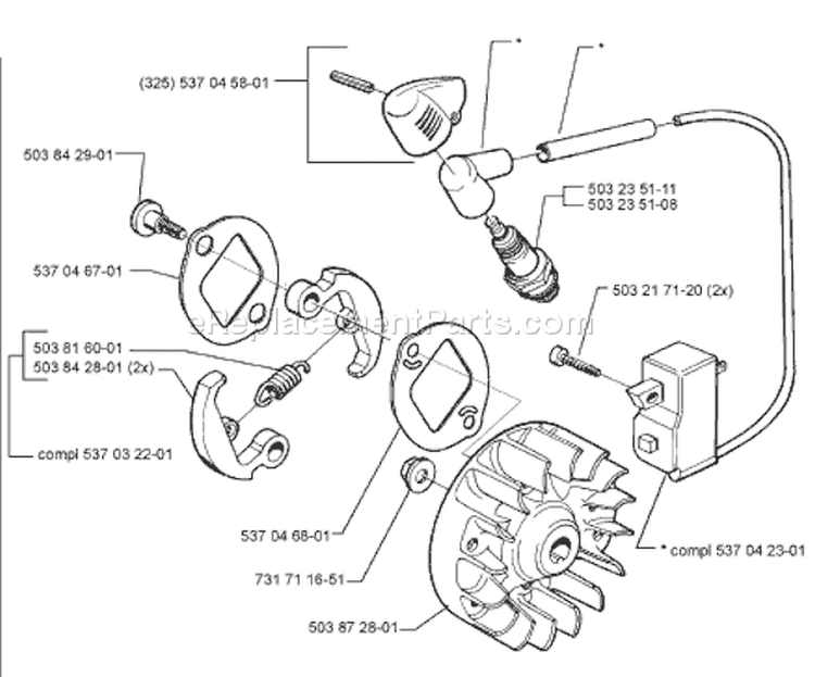 Page D Diagram and Parts List for 322C 322 C 1999-03 Husqvarna Trimmer