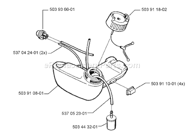 Page F Diagram and Parts List for 322C 322 C 1999-03 Husqvarna Trimmer