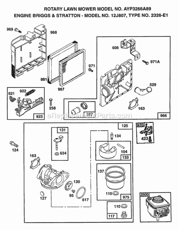 Page B Diagram and Parts List for 3266A89 1998 Husqvarna Lawn Mower