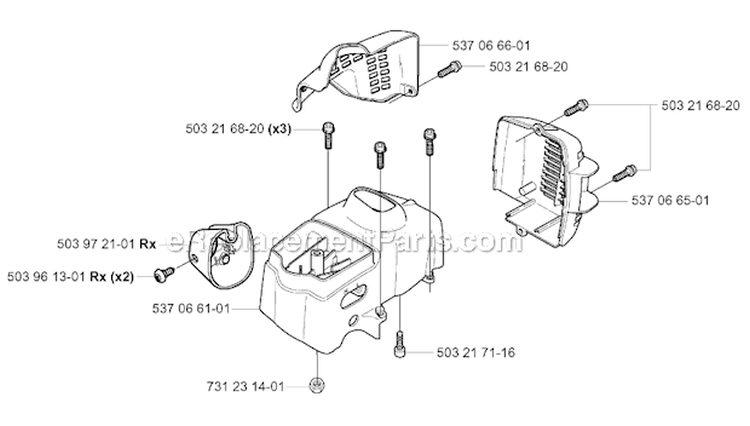 Cover Diagram and Parts List for 326RJX 2004-03 Husqvarna Brush Cutter