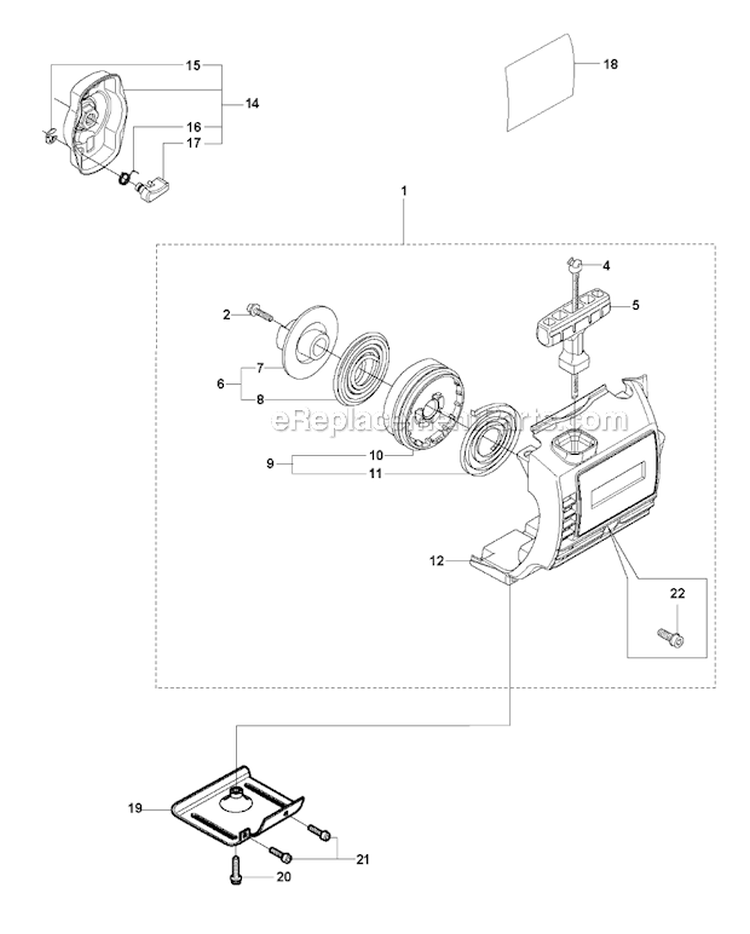 Starter 2 Diagram and Parts List for 326RJX 2009-05 Husqvarna Brush Cutter