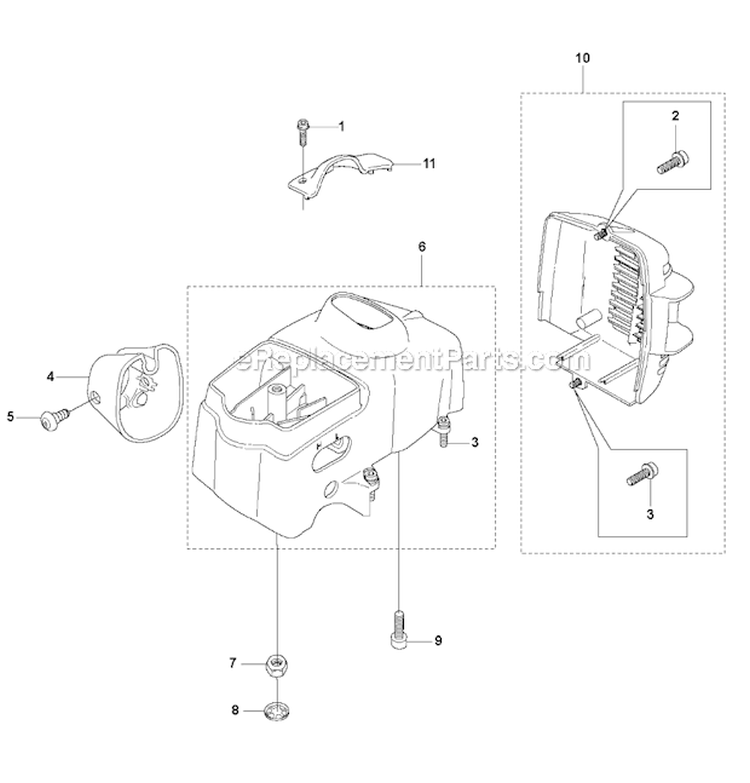 Cover 1 Diagram and Parts List for 326RJX 2009-05 Husqvarna Brush Cutter