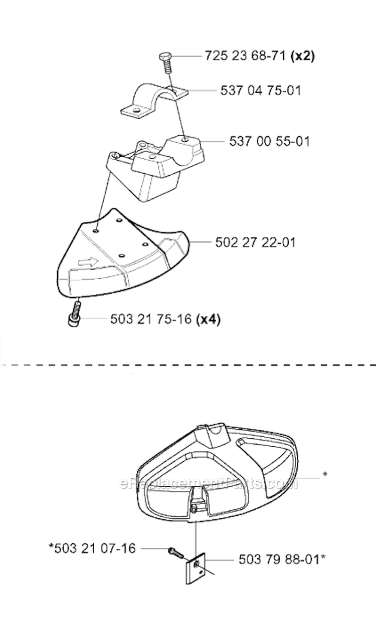 Accessories 2 Diagram and Parts List for 326RX 2001-03 Husqvarna Brush Cutter