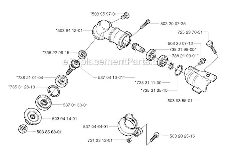 Bevel Gear Diagram and Parts List for 326RX 2002-02 Husqvarna Brush Cutter