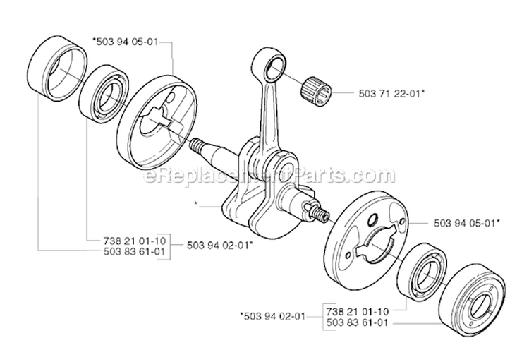 Crankshaft Diagram and Parts List for 326RX 2002-02 Husqvarna Brush Cutter