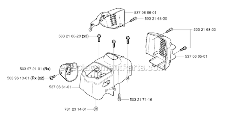 Cover Diagram and Parts List for 326RX 2002-08 Husqvarna Brush Cutter