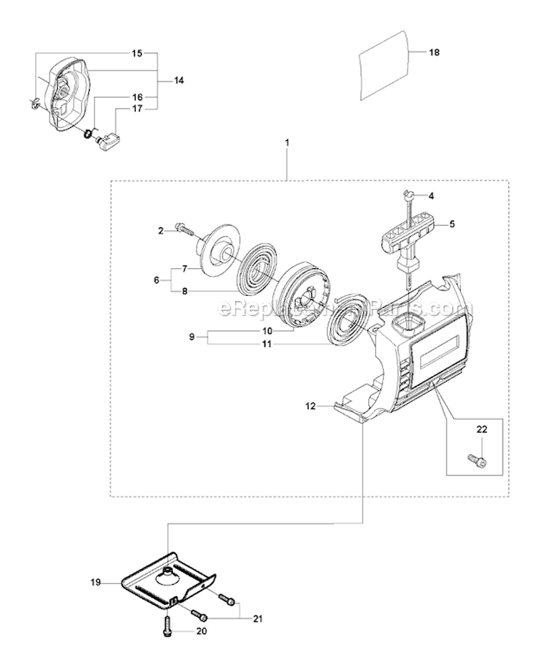 Starter 2 Diagram and Parts List for 326RX 2009-05 Husqvarna Brush Cutter