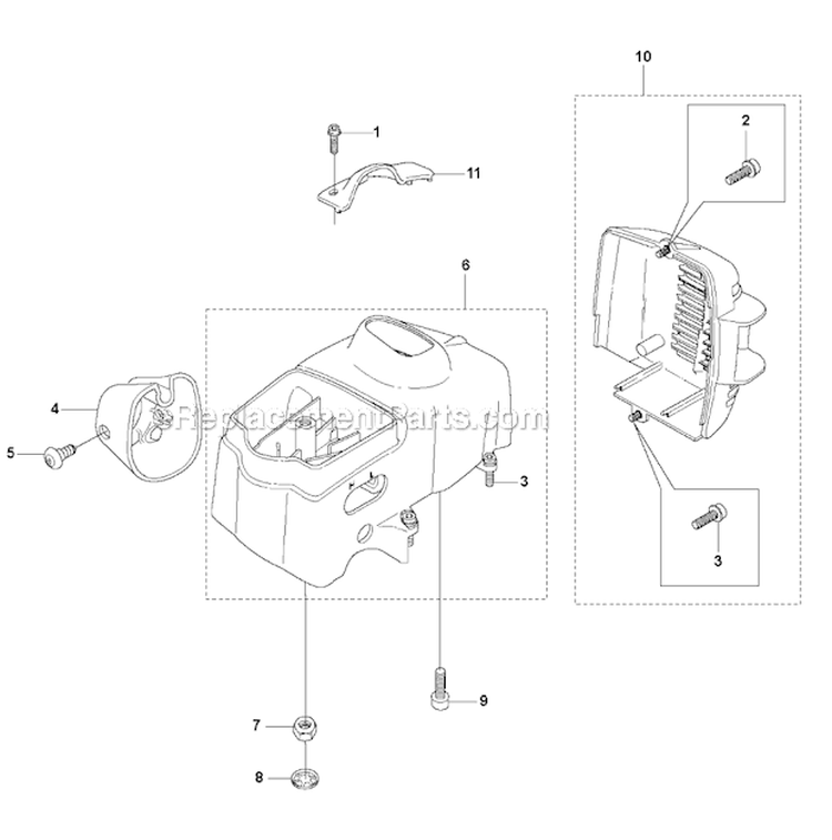 Cover 1 Diagram and Parts List for 326RX 2009-05 Husqvarna Brush Cutter