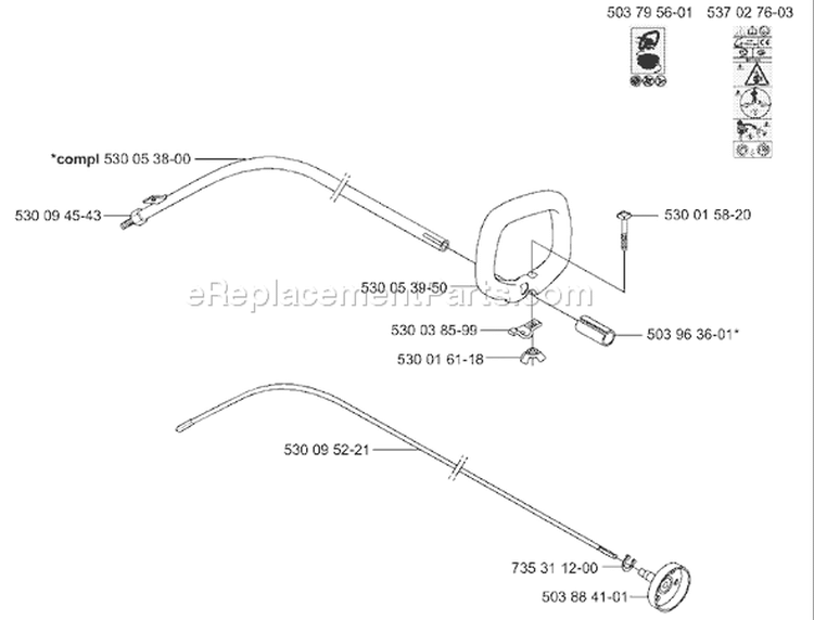 Page D Diagram and Parts List for 326C 326 C 2001-03 Husqvarna Trimmer