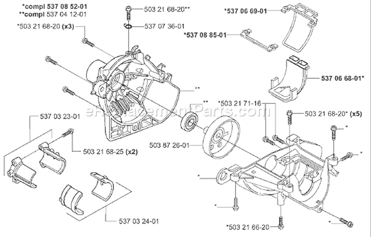 Page H Diagram and Parts List for 326C 326 C 2001-03 Husqvarna Trimmer