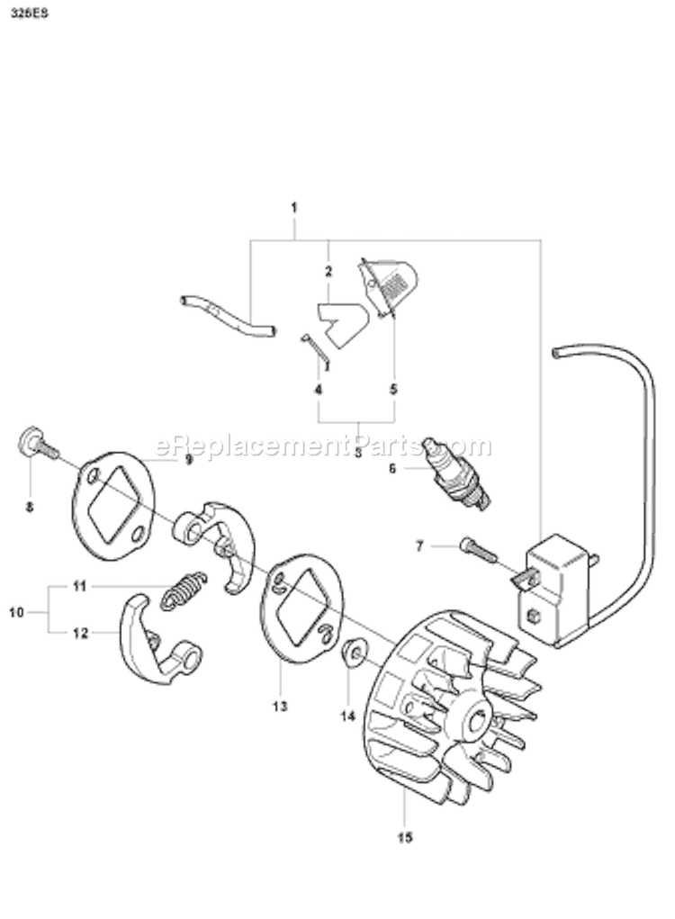 Page J Diagram and Parts List for 326ES 326 ES 2008-04 Husqvarna Edger