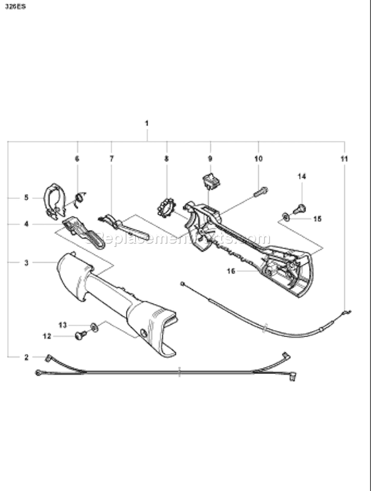 Page M Diagram and Parts List for 326ES 326 ES 2008-04 Husqvarna Edger