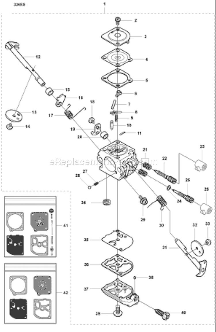 Page C Diagram and Parts List for 326ES 326 ES 2008-04 Husqvarna Edger
