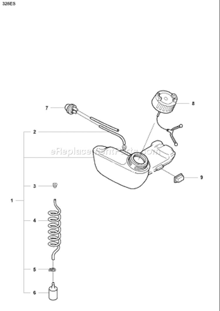 Page H Diagram and Parts List for 326ES 326 ES 2008-04 Husqvarna Edger