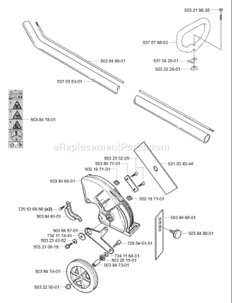Page K Diagram and Parts List for 326 E X-Series E-Tech 2 -2001-03 Husqvarna Edger