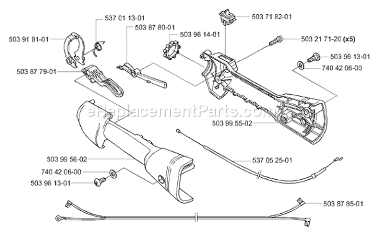 Page M Diagram and Parts List for 326 E X-Series E-Tech 2 -2001-03 Husqvarna Edger