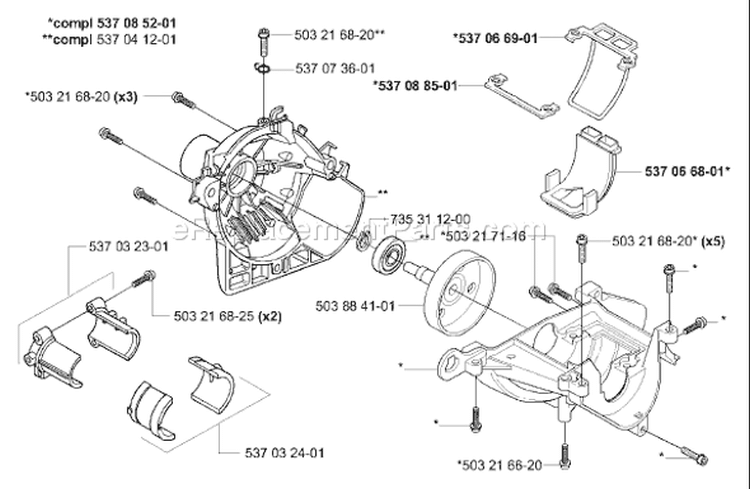 Page E Diagram and Parts List for 326 E X-Series E-Tech 2 -2001-03 Husqvarna Edger