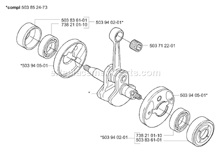 Page F Diagram and Parts List for 326 E X-Series E-Tech 2 -2001-03 Husqvarna Edger