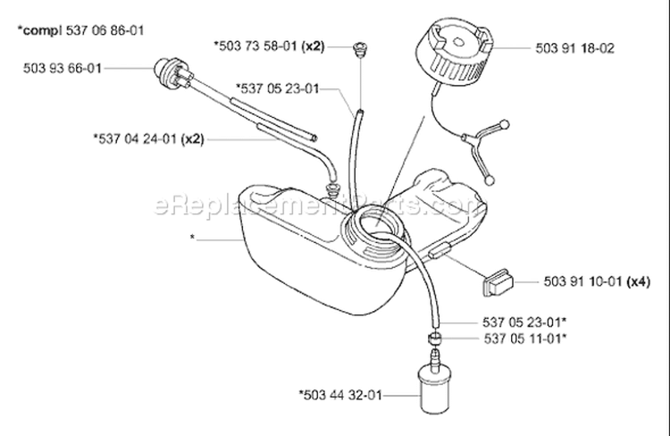 Page G Diagram and Parts List for 326 E X-Series E-Tech 2 -2001-03 Husqvarna Edger