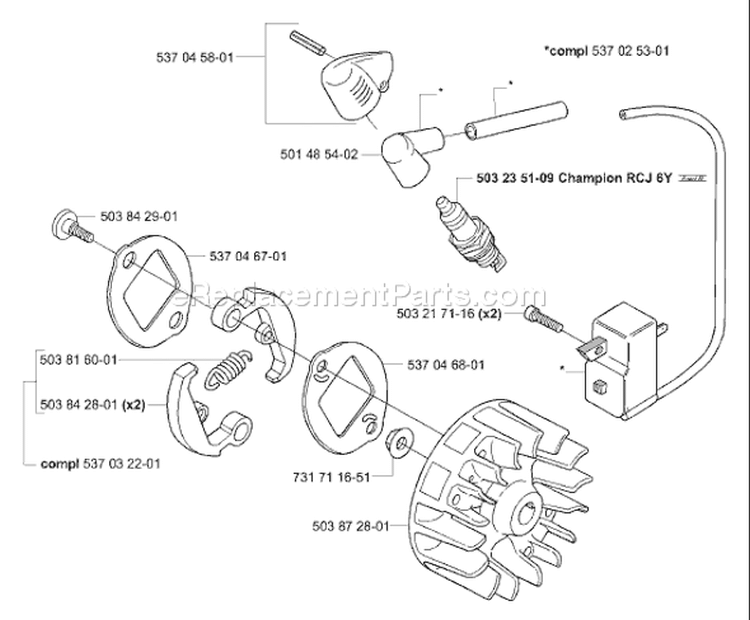 Page I Diagram and Parts List for 326 E X-Series E-Tech 2 -2001-03 Husqvarna Edger