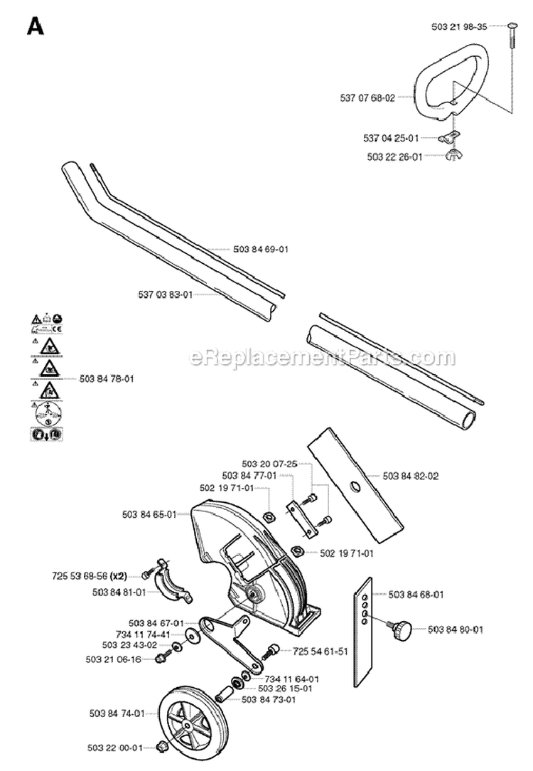 Page K Diagram and Parts List for 326 E X-Series E-Tech 2 -2002-02 Husqvarna Edger