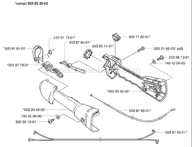 Page M Diagram and Parts List for 326 E X-Series E-Tech 2 -2002-02 Husqvarna Edger