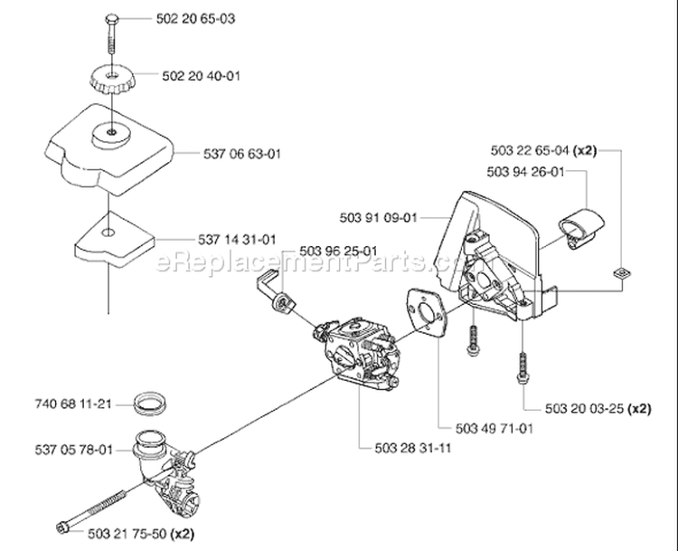 Page B Diagram and Parts List for 326 E X-Series E-Tech 2 -2002-02 Husqvarna Edger