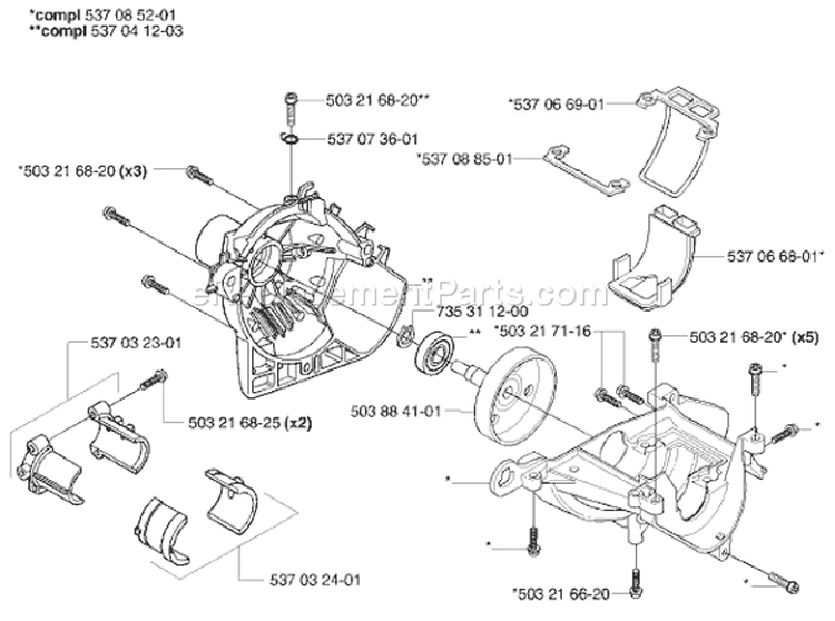 Page E Diagram and Parts List for 326 E X-Series E-Tech 2 -2002-02 Husqvarna Edger